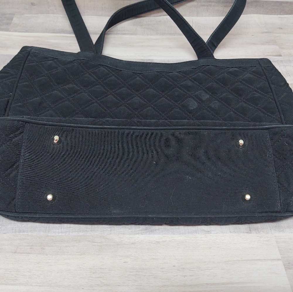 Vera Bradley~Microfiber Tote/Purse~Black - Picture 4 of 11